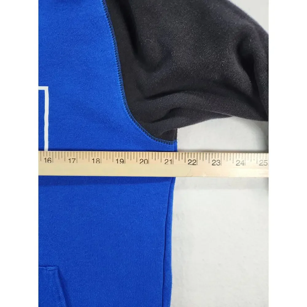 Adidas Men's Blue Black Colorblock Pullover Hoodie Logo XL